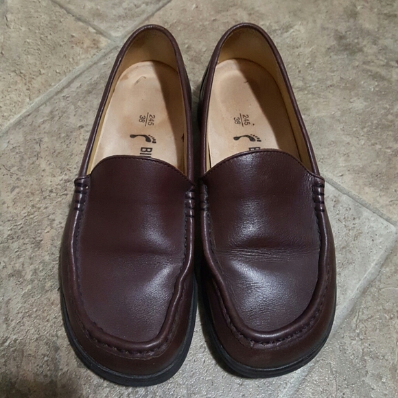 Birkenstock Shoes | Birkenstock Brown Leather Womens Loafer Shoes 7m | Poshmark